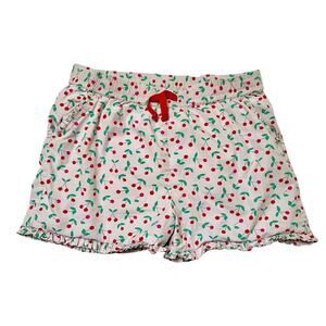 Mini Boden Cherry Print Ruffle Bottom Shorts Size 12